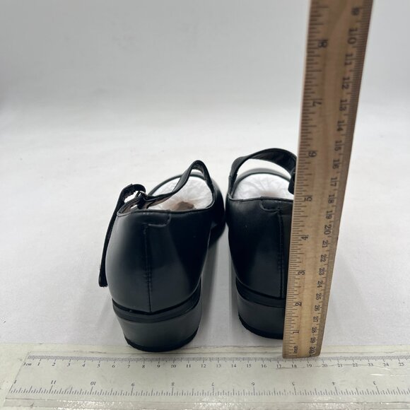 YDN Black Retro Round Toe Low Heel Mary Janes Pump Slip On Shoes with Strappy - Picture 5 of 8